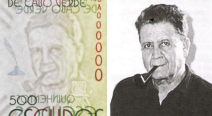 Obr. 3 A) Třetí portrét v nesouhlasném vodoznaku portrétu Jorge Barbosy z bankovky P#72. Autor a datum nezjištěny. Převzato z: https://brito-semedo.blogs.sapo.cv/379658.html