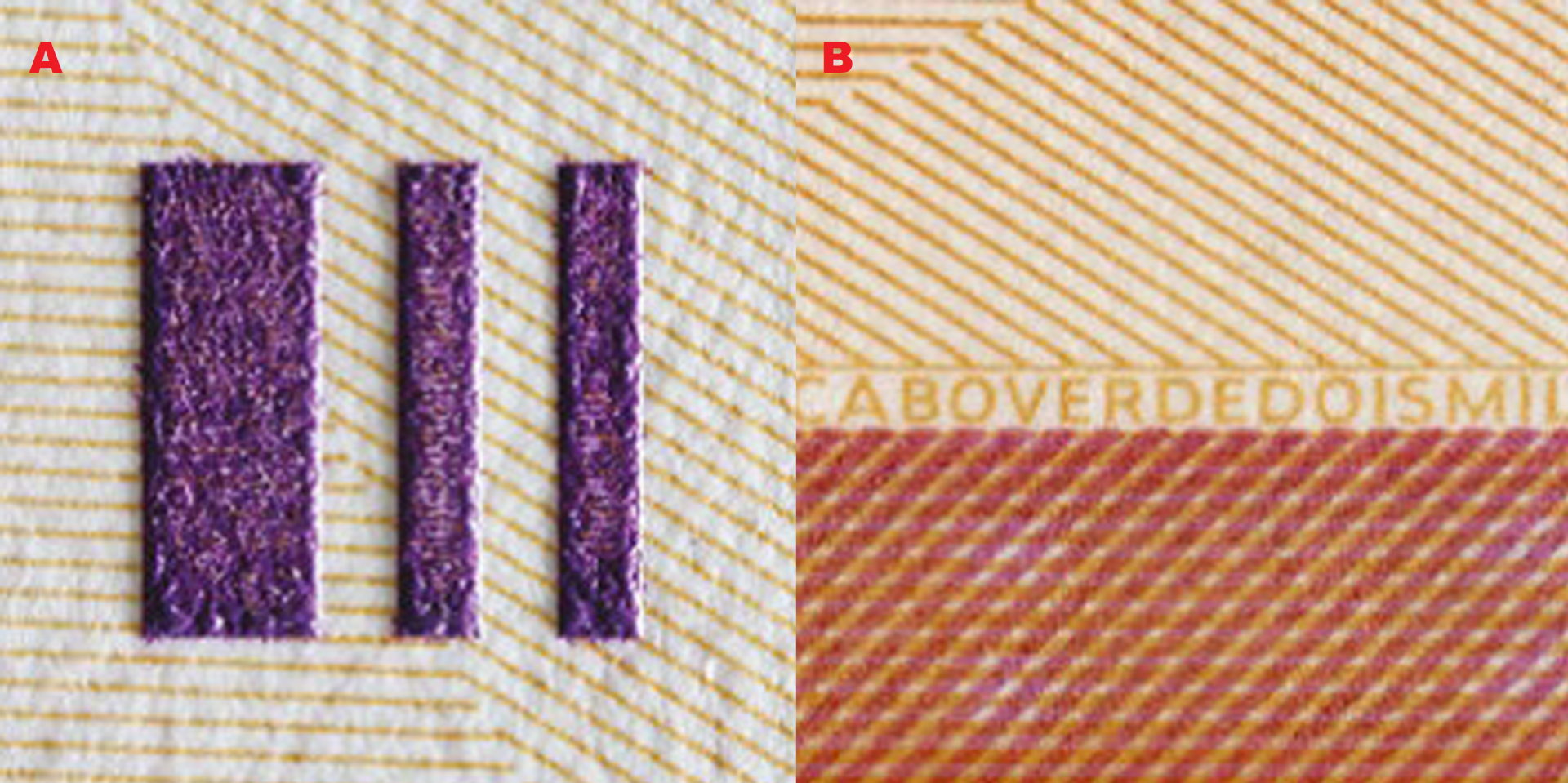 Obrázek 1  A) značka pro nevidomé, B) Pozitivní mikropísmo